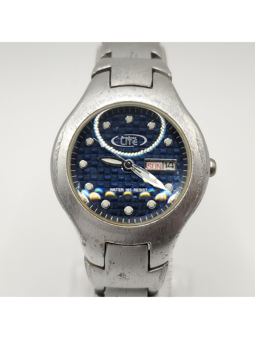 Armitron Lite Blue Day/Date Dial Womens Watch 23mm New Battery